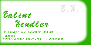 balint wendler business card